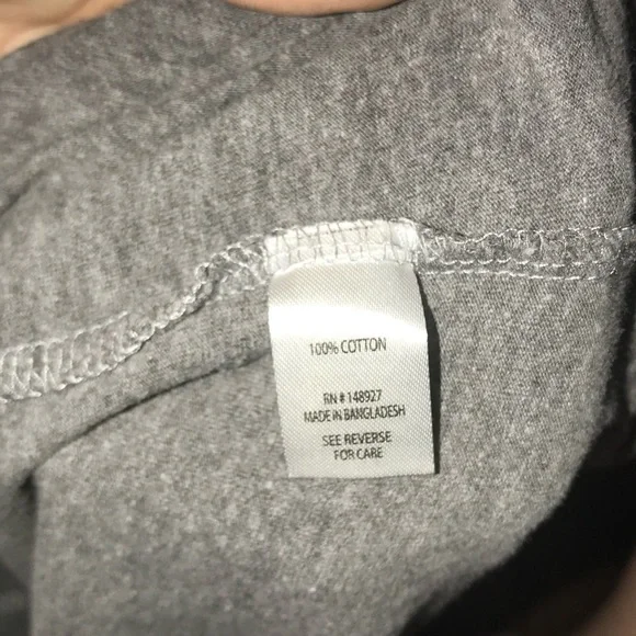 Glitz Top Cotton T Shirt Juniors XL Gray Stripes - Picture 6 of 6